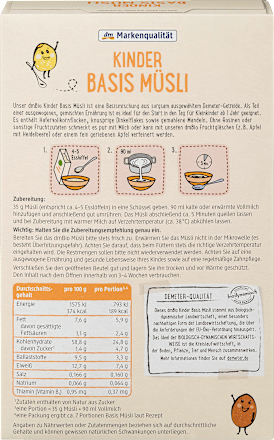 Kindermüsli Basis ab 1 Jahr dmBio