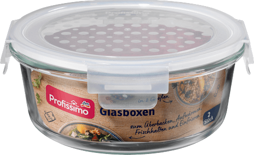 Set steklenih posod s pokrovom Profissimo