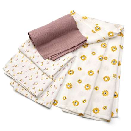 Mulltücher Blumen/Rosa babylove