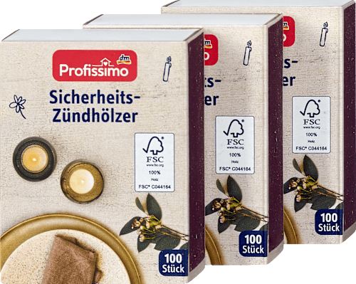 Sicherheits-Zündhölzer (3x100 St) Profissimo