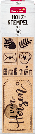 Holzstempelset mit Stempelkissen Profissimo