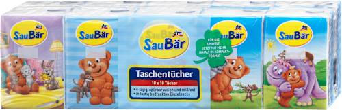 Papirnate maramice, 4-slojne, 10 x 10 kom. SauBär