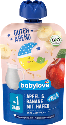 BIO kašica u vrećici od jabuke, banane, zobi i mlijeka babylove