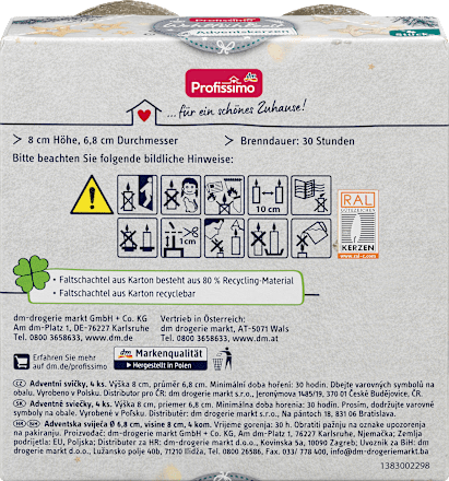 svíčky rustikální, zlaté Profissimo