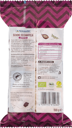 Bio puffasztott rizsszelet étcsokoládéval bevonva dmBio