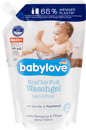 Baby Waschgel Kopf bis Fuß sensitive, Nachfüllpack babylove