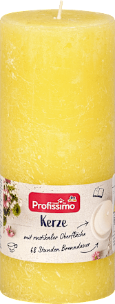Rustik Stumpenkerze 160/68 mm - gelb Profissimo