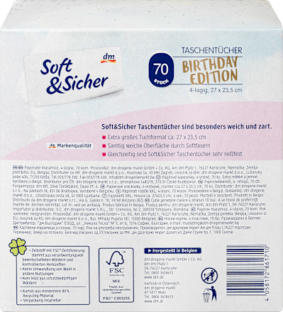Taschentücher Würfelbox 4l XXL Soft&Sicher