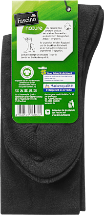 Podkolanówki z bawełny organicznej, rozm. 35-38, czarne Fascino