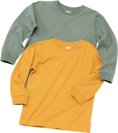 2er Pack Langarmshirts, Gr. 116, in Baumwolle PUSBLU