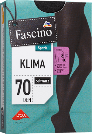 Strumpfhose klimaregulierend 70 DEN, Gr. 38/40, schwarz Fascino