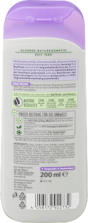 Shampoo Anti Fett Bio-Brennnessel, Bio-Zitronenmelisse alverde NATURKOSMETIK