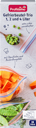 Trio vrećice za zamrzavanje – 1, 2 i 4 litre Profissimo