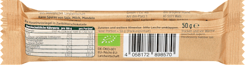 Haselnussriegel in Zartbitterschokolade dmBio