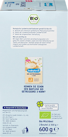 Abendbrei Milch Bio Grieß ab 6.Monat babylove