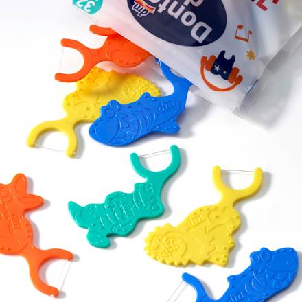 JUNIOR otroška zobna nitka z držalom Dontodent