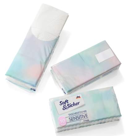 Taschentücher sensitive 4-lagig (15x10 St) Soft&Sicher