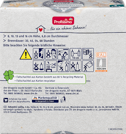 Advent sveće - roze, bela i srebrna  Profissimo