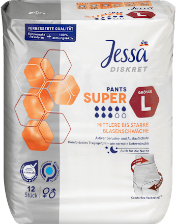 Pants Inkontinenz Gr. L Super, Vorteilspack (4x12 St) Jessa DISKRET
