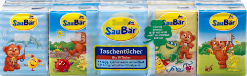 Chusteczki higieniczne 4-warstwowe dla dzieci SauBär