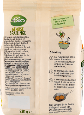 Backmischung Gemüse Bratlinge  dmBio