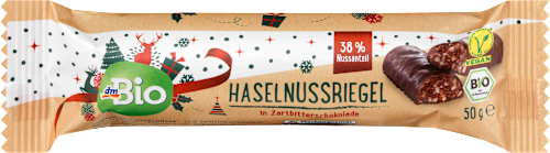 Haselnussriegel in Zartbitterschokolade dmBio