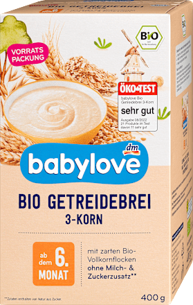 Getreidebrei Bio 3-Korn ab dem 6.Monat   babylove