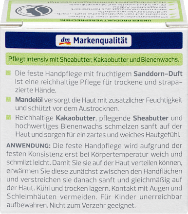 Feste Handpflege mit Sanddorn-Duft alverde NATURKOSMETIK