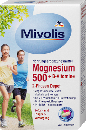 Magnesium 500 + B-Vitamine 2-Phasen Depot, Tabletten 30 St. Mivolis