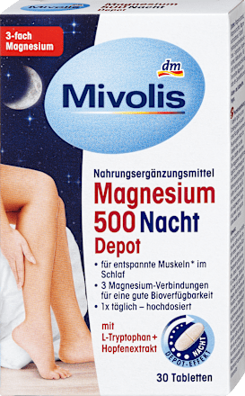 Magnesium 500 Nacht Depot Tabletten Mivolis