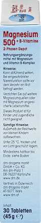 Magnesium 500 + B-Vitamine 2-Phasen Depot, Tabletten 30 St. Mivolis