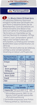 Vitamin D3 Direkt-Spray Mivolis