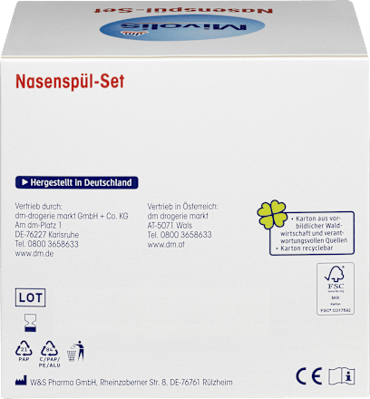 Nasenspül-Set + 30 Btl. Nasenspülsalz Mivolis