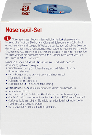 Nasenspül-Set + 30 Btl. Nasenspülsalz Mivolis