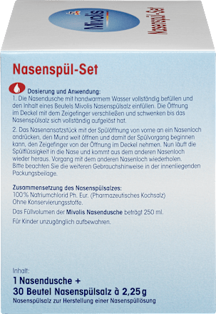 Nasenspül-Set + 30 Btl. Nasenspülsalz Mivolis