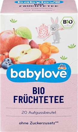 Herbatka owocowa dla niemowląt bio, po 5. miesiącu życia (20 x 2 g) babylove