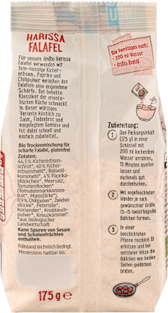 Trockenmischung Harissa-Falafel dmBio