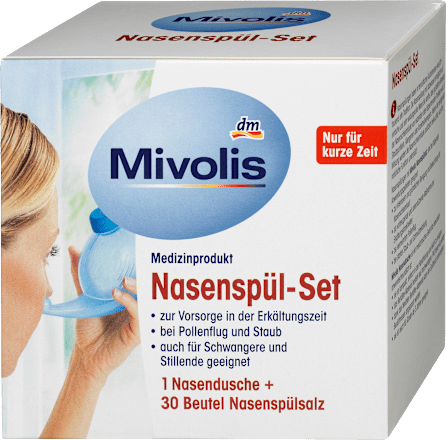 Nasenspül-Set + 30 Btl. Nasenspülsalz Mivolis