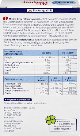 Aktiv Fettstoffwechsel Kapseln 45 St Mivolis