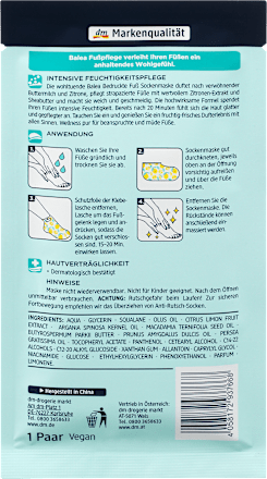 Bedruckte Fuss Socken Maske Buttermilk & Lemon (1 Paar) Balea