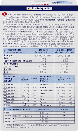 Mama Folsäure + DHA, Tabletten 30 St. + Weichkapseln 30 St. Mivolis
