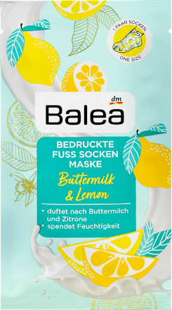 Bedruckte Fuss Socken Maske Buttermilk & Lemon (1 Paar) Balea