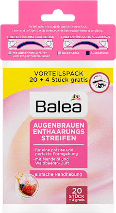 Enthaarungsstreifen Augenbrauen 20 + 4 Stück Balea
