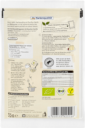 Budino alla vaniglia Bourbon BIO dmBio