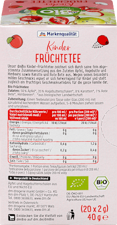 Ceai de fructe pentru copii ECO  dmBio