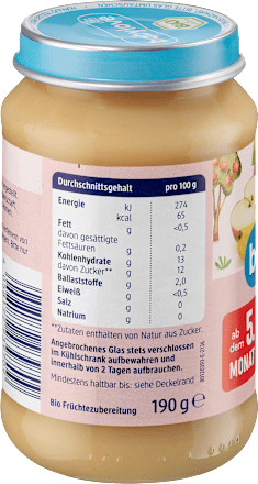 Früchte Apfel mit Banane ab dem 5. Monat  babylove
