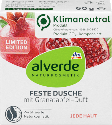 Żel pod prysznic w kostce granat jabłko alverde NATURKOSMETIK