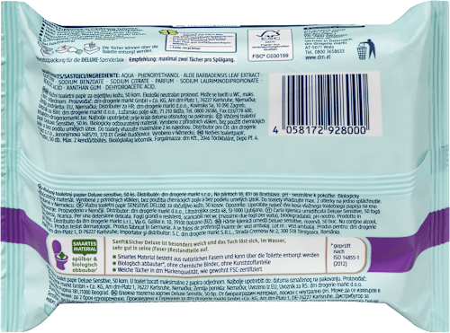 DELUXE vlažni toaletni papir – SENSITIVE Sanft&Sicher