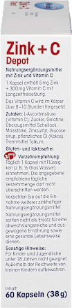 Zink + C Depot Kapseln 60 St. Mivolis