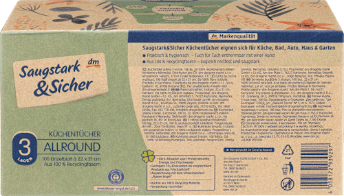 Küchentücher Allround 3-lagig Saugstark&Sicher